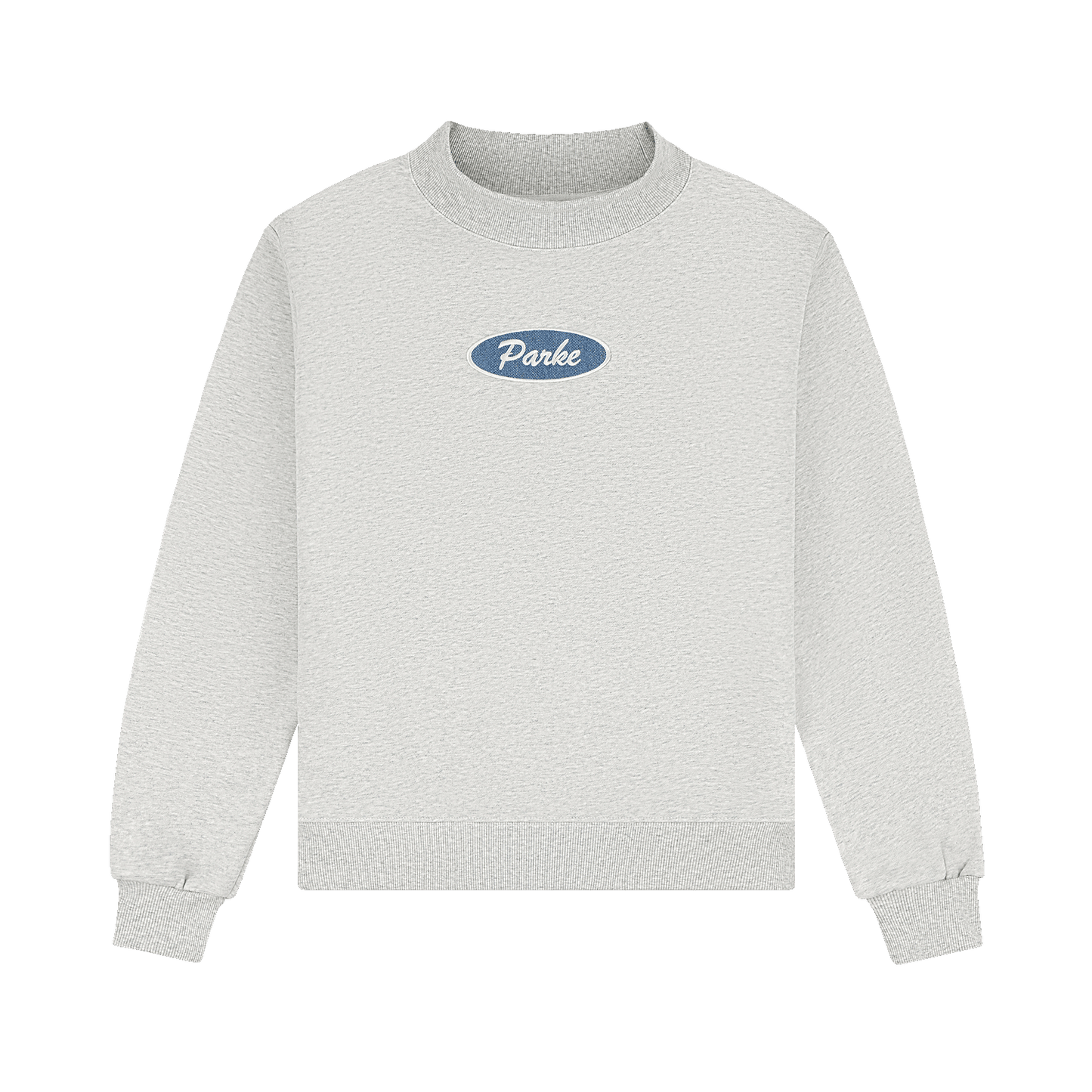Signature Patch Mockneck Sweater – Gray