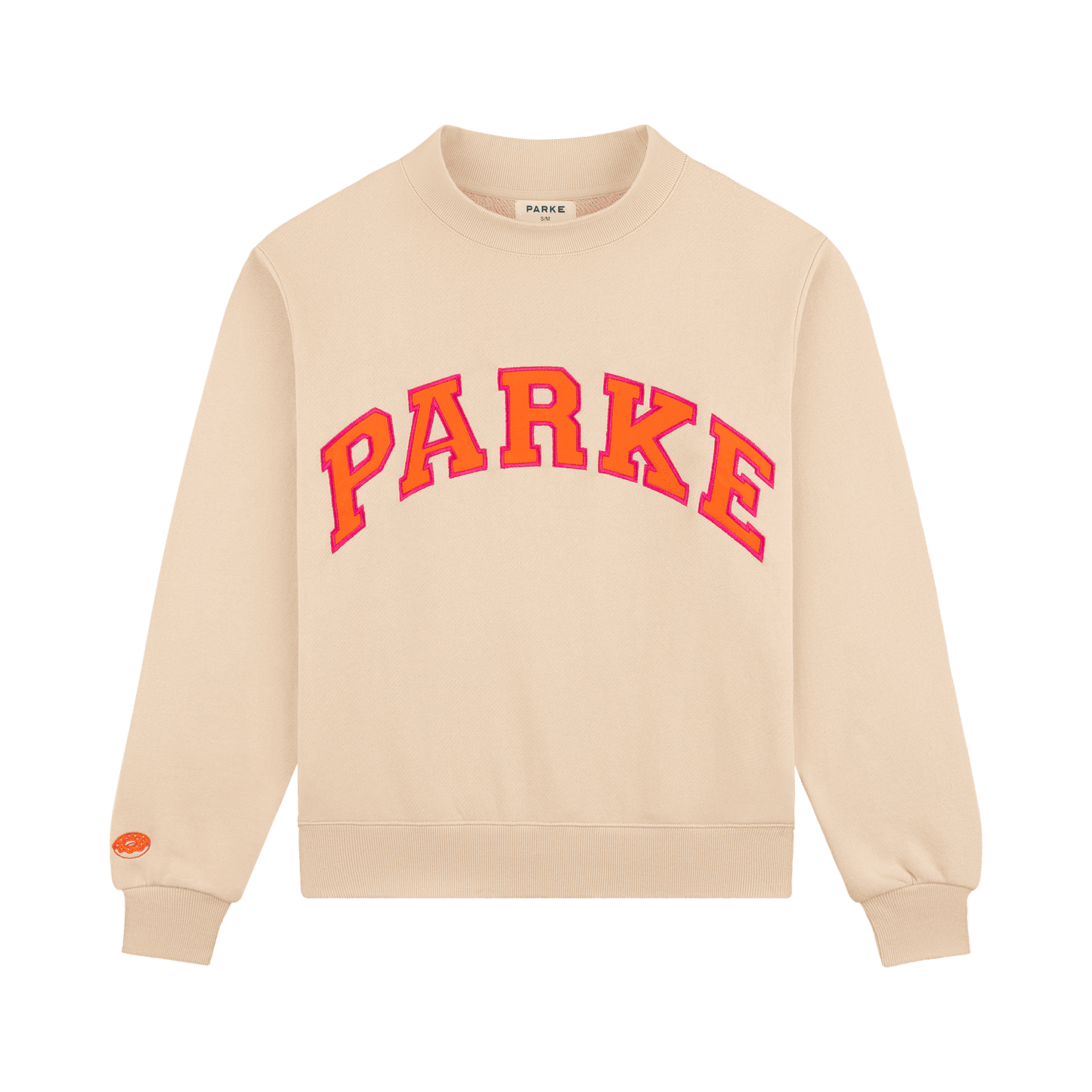 Oversized Varsity Mockneck Sweater – Beige
