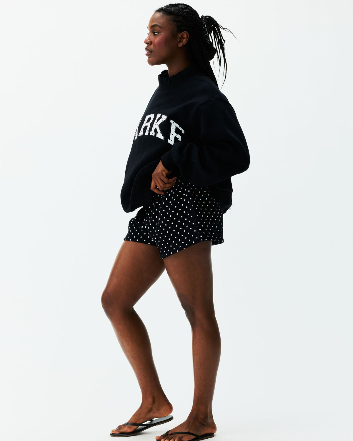 Polka Dot Letter Varsity Mockneck
