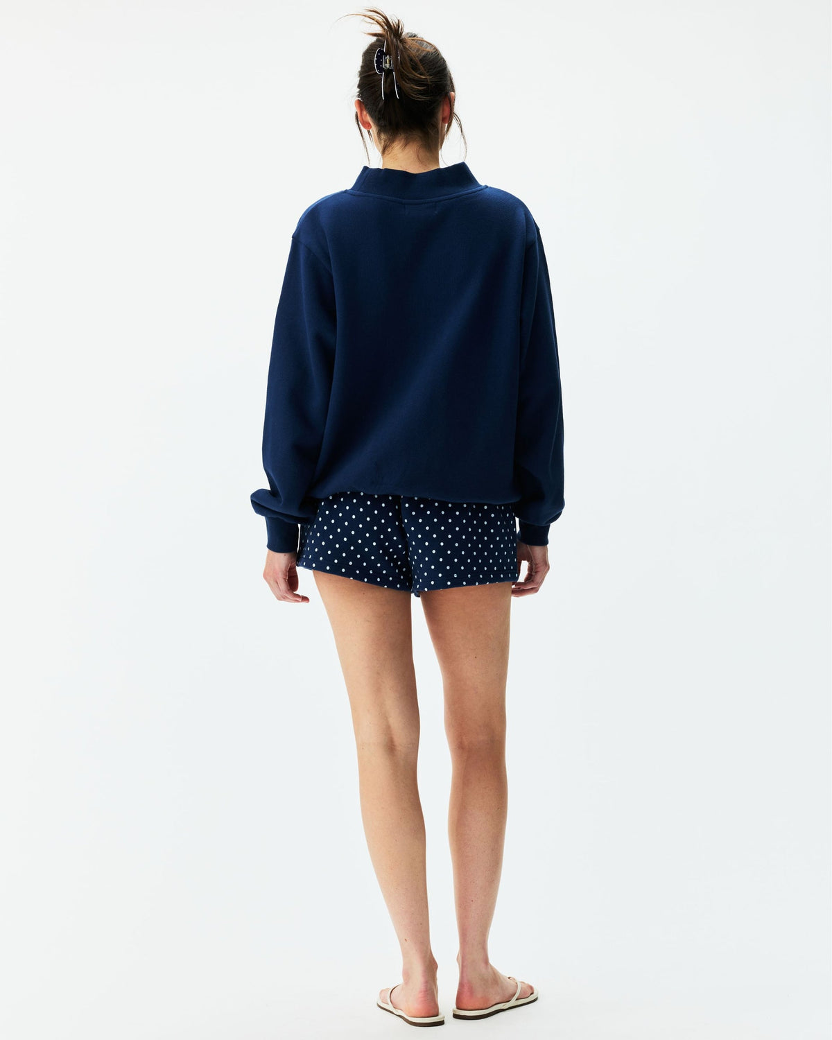 Polka Dot Letter Varsity Mockneck