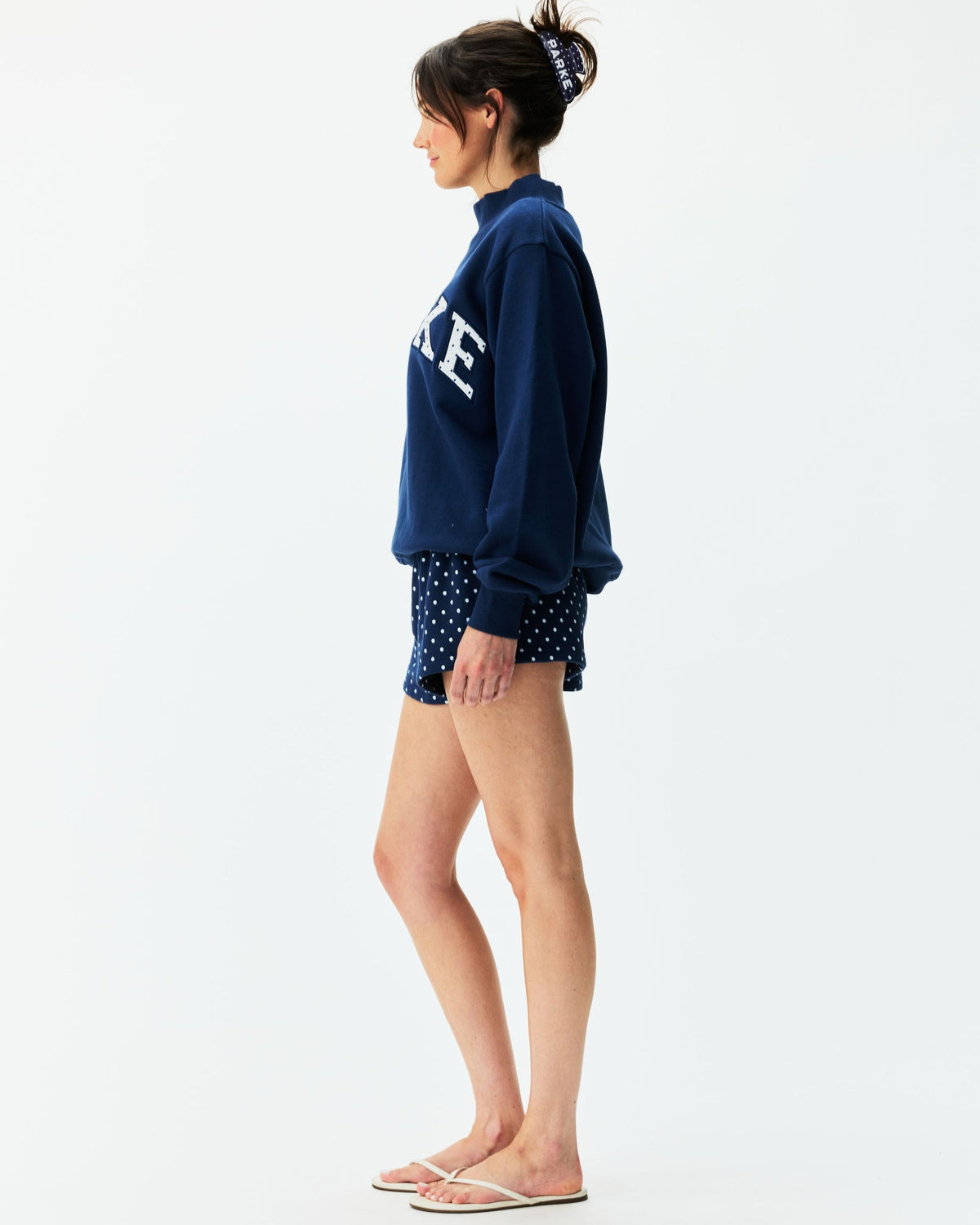 Polka Dot Letter Varsity Mockneck