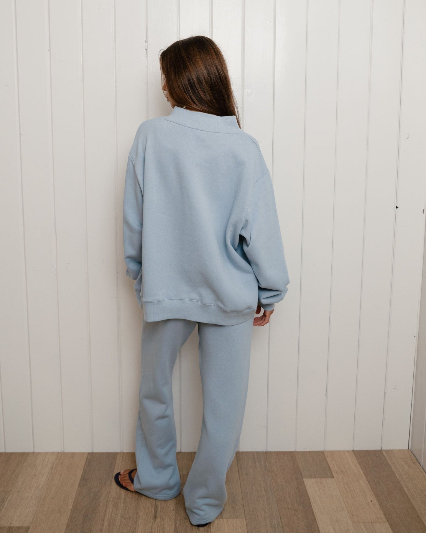 Varsity Mockneck Sweater – Salty Blue