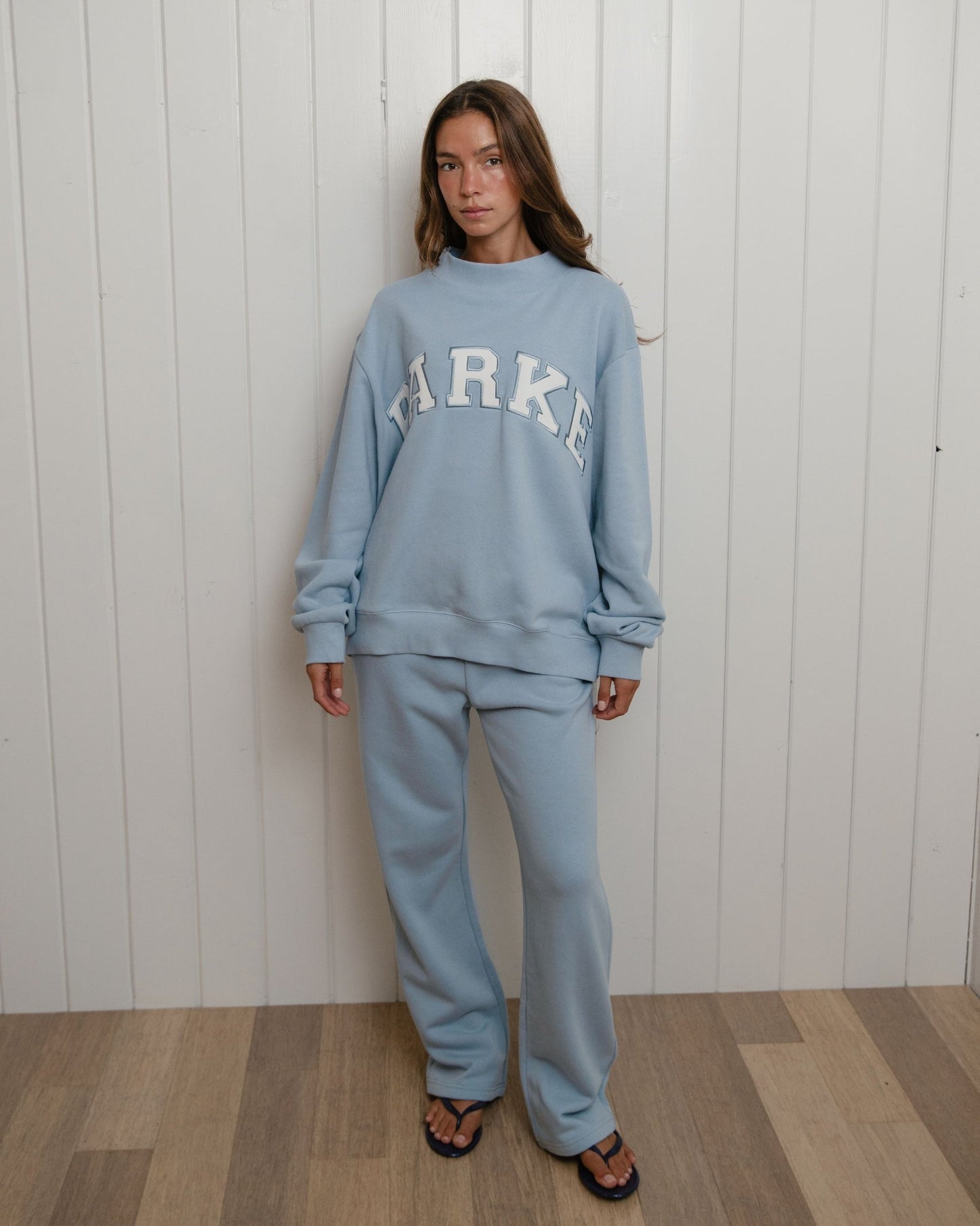 Varsity Mockneck Sweater – Salty Blue