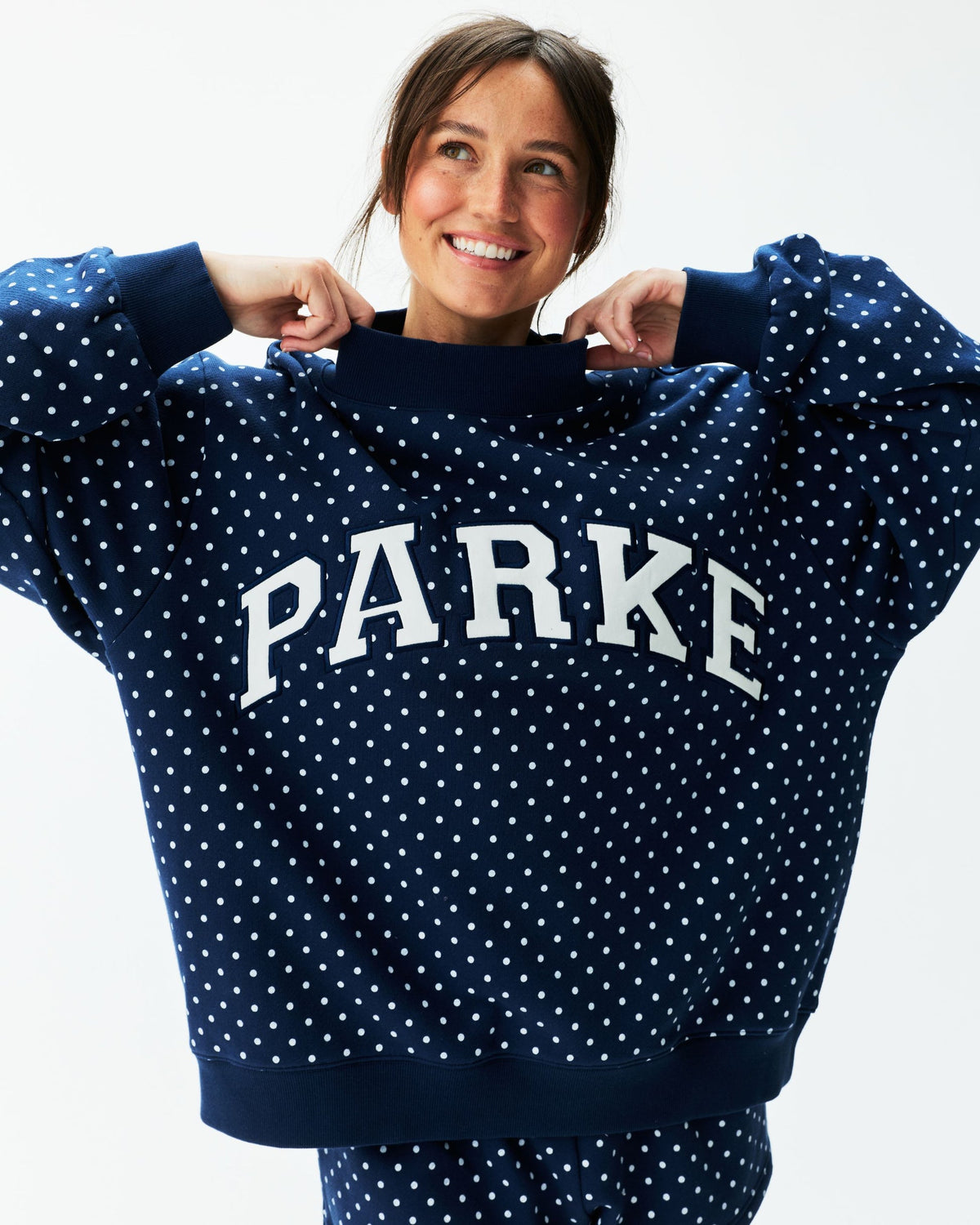 Polka Dot Varsity Mockneck