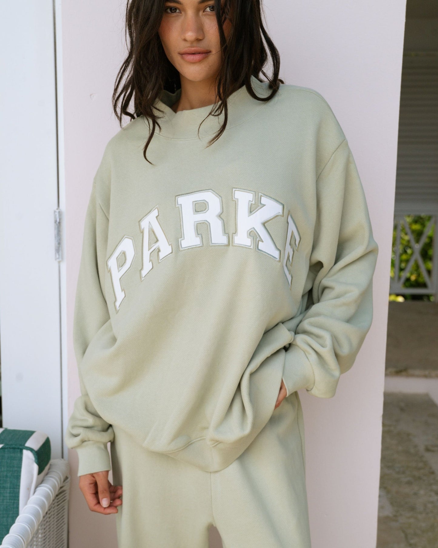 Varsity Mockneck Sweater – Seafoam