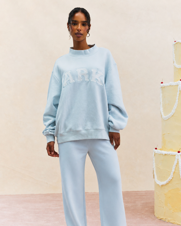 Classic Varsity Mockneck Sweater – Cobalt Blue