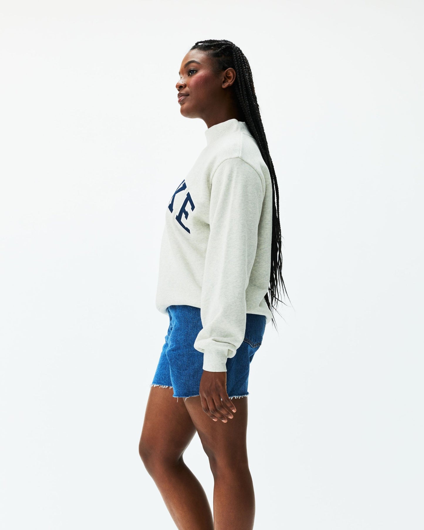Heritage OG Varsity Mockneck Sweater – Heather Grey & Denim