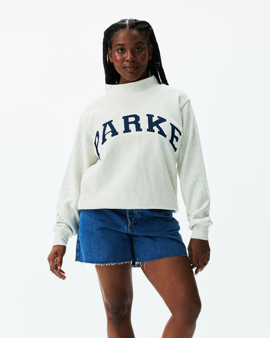 Heritage OG Varsity Mockneck Sweater – Heather Grey & Denim