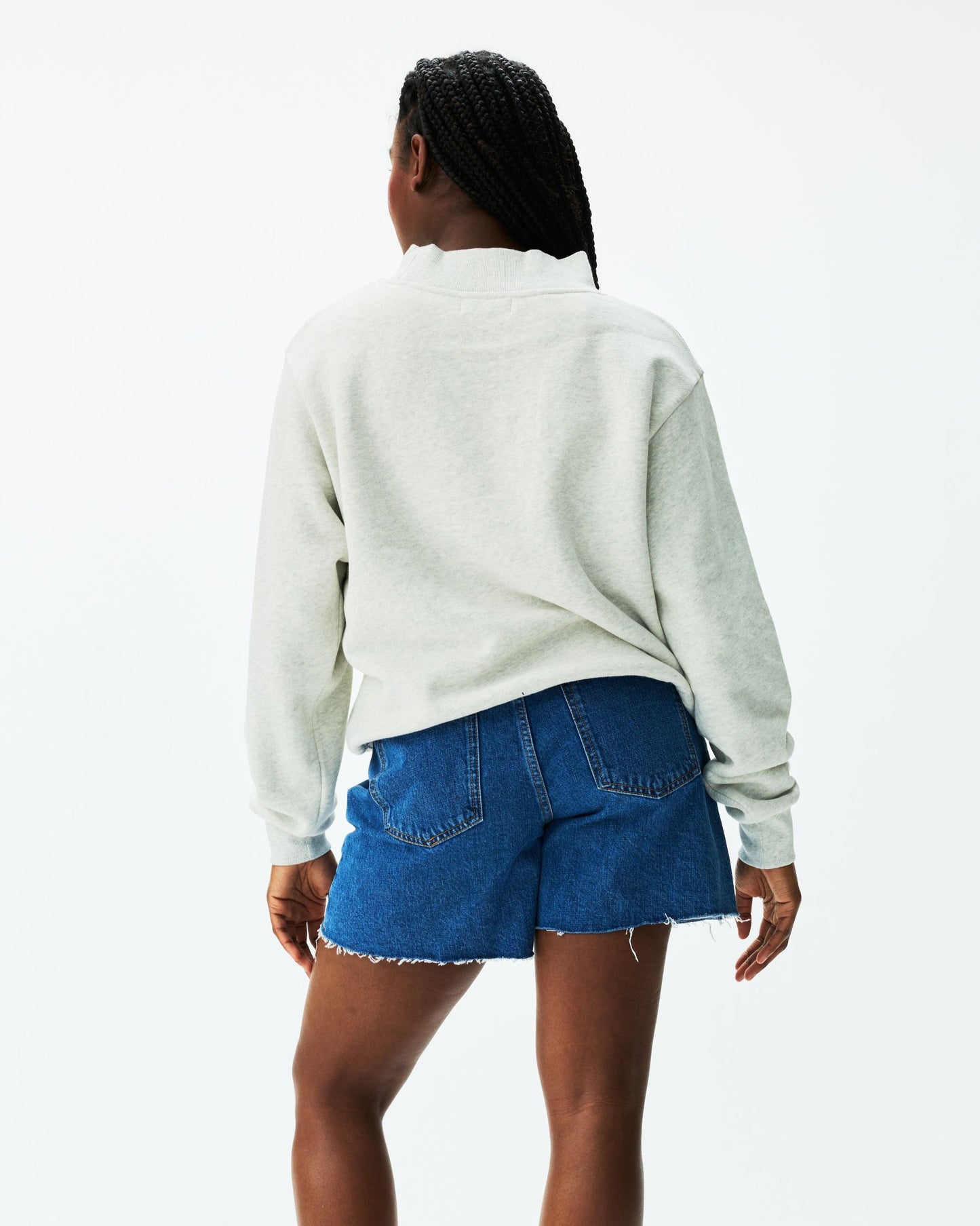Heritage OG Varsity Mockneck Sweater – Heather Grey & Denim