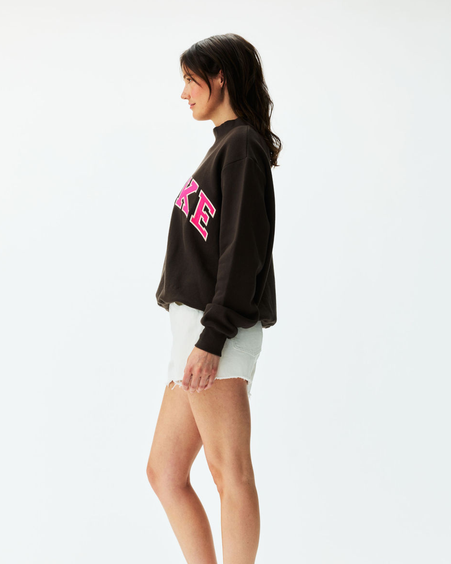 Oversized Varsity Mockneck Sweater – Black
