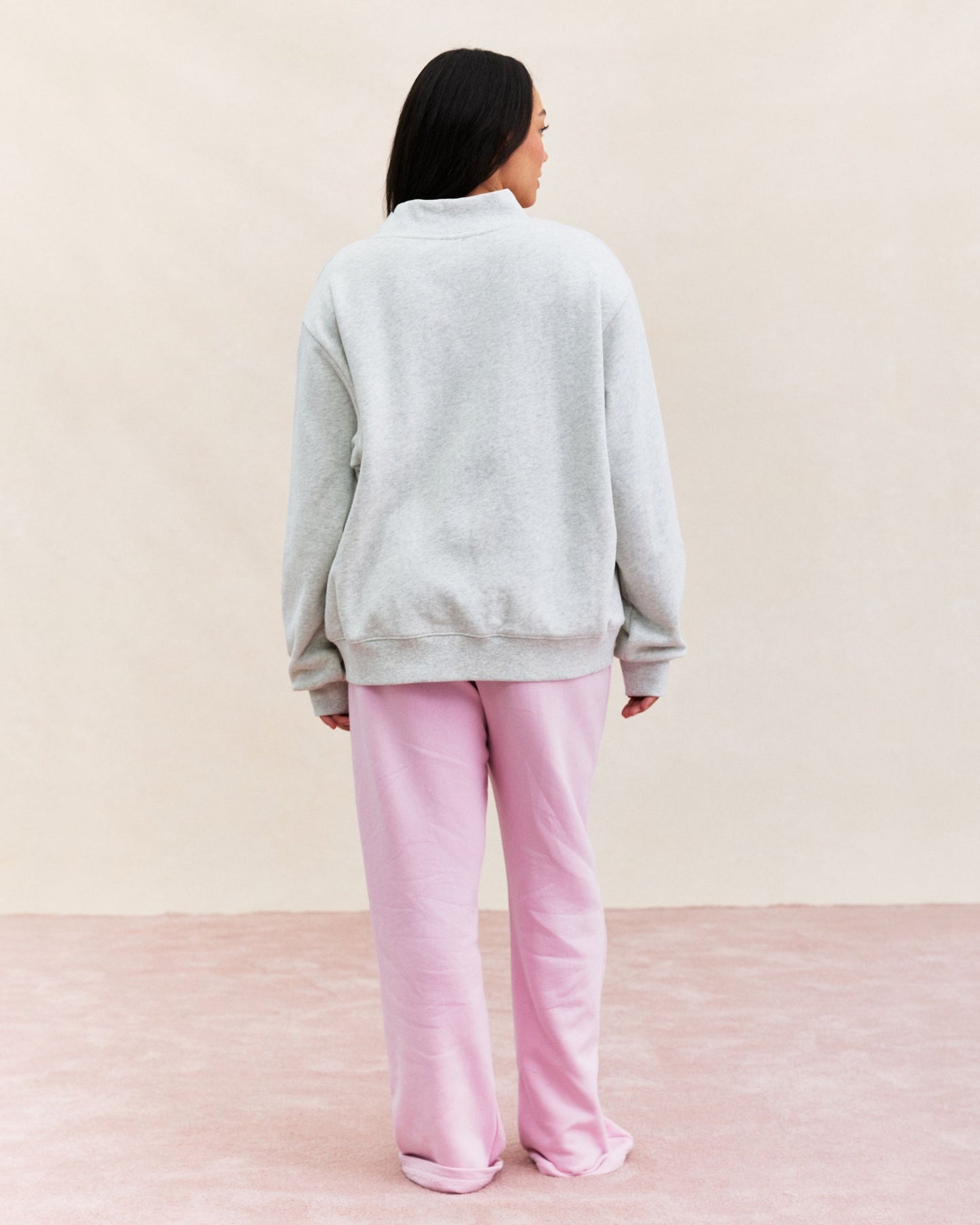 Patchwork Varsity Mockneck Sweater – Silver