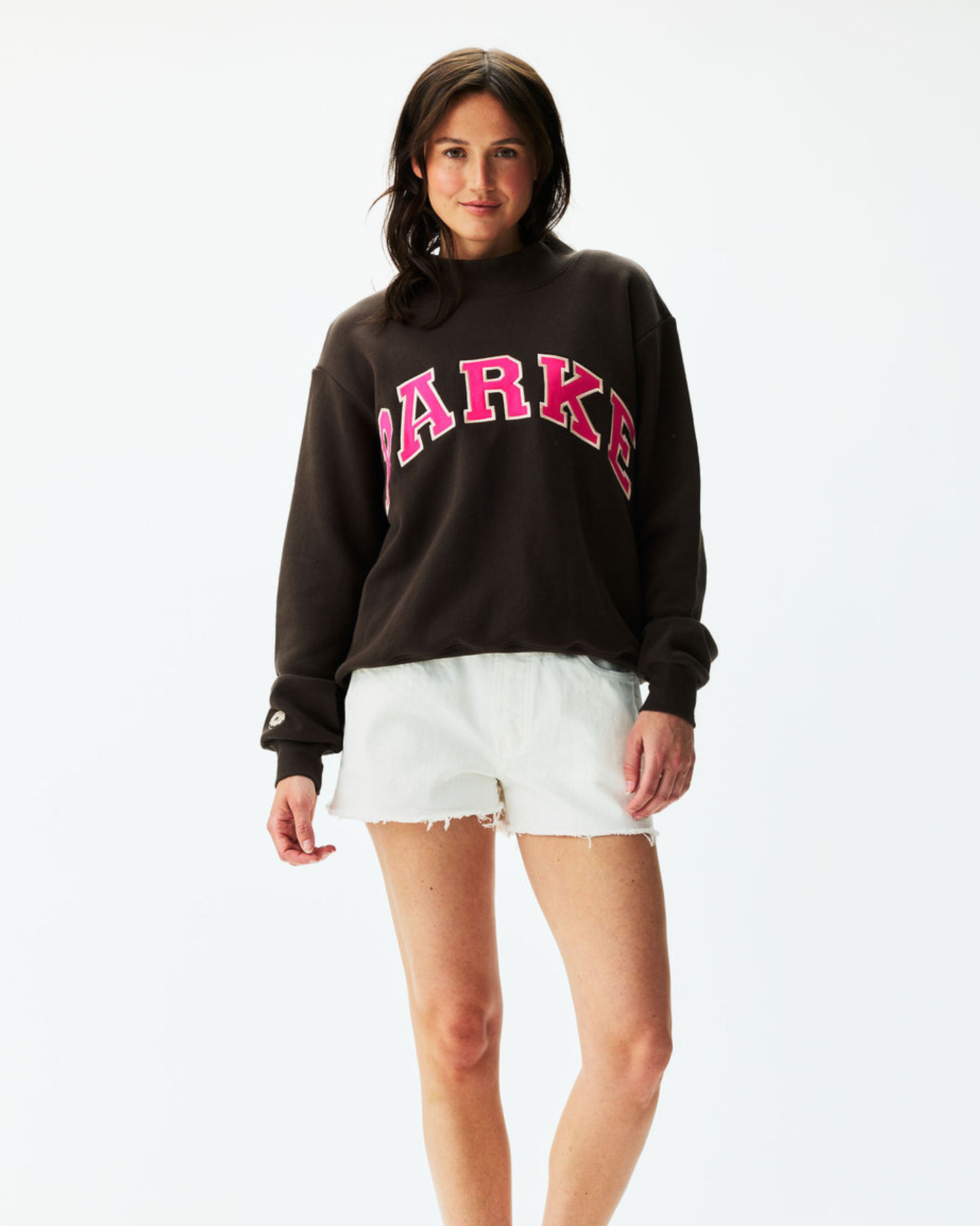Oversized Varsity Mockneck Sweater – Black
