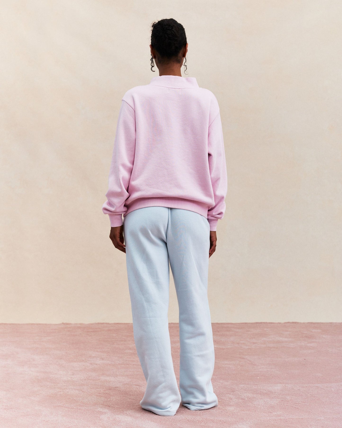 Classic Varsity Mockneck Sweater – Bubblegum Pink