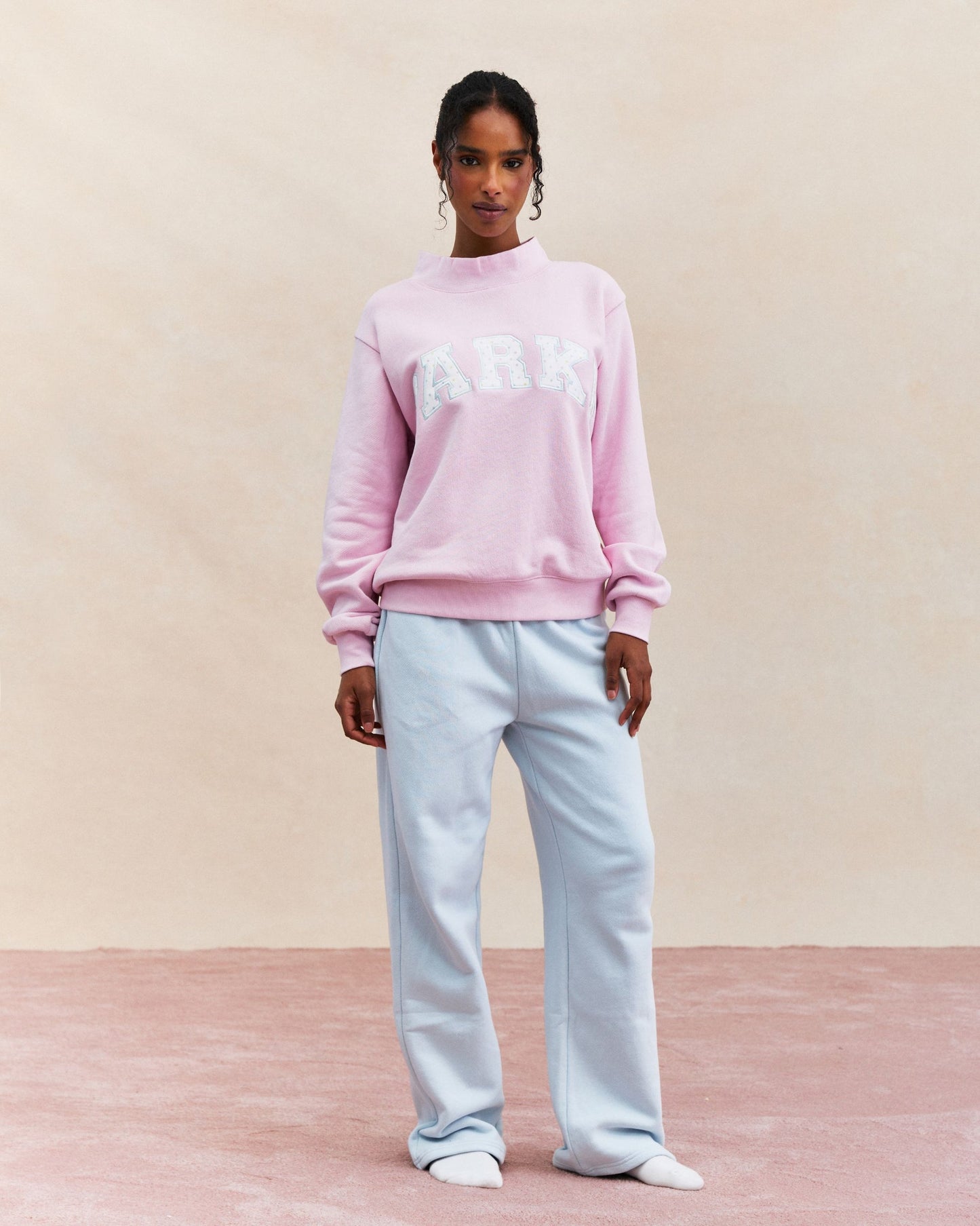 Classic Varsity Mockneck Sweater – Bubblegum Pink