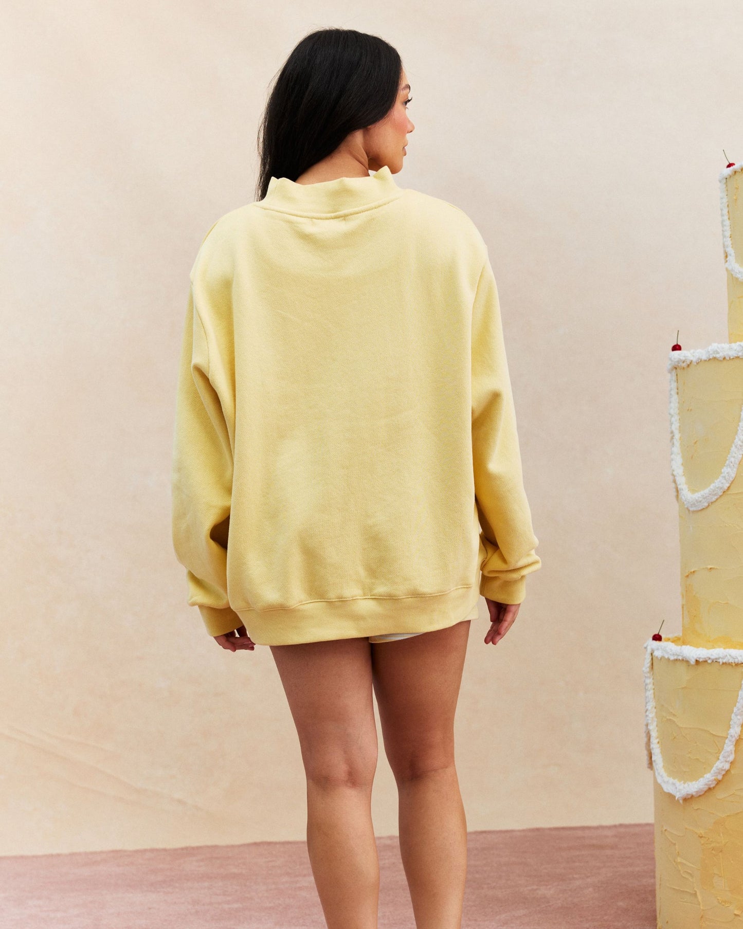 Classic Varsity Mockneck Sweater – Sunshine Yellow