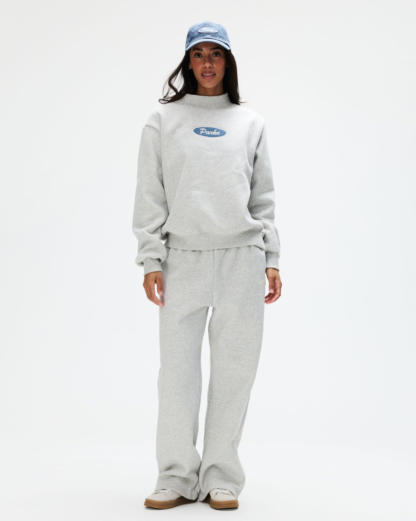 Signature Patch Mockneck Sweater – Gray