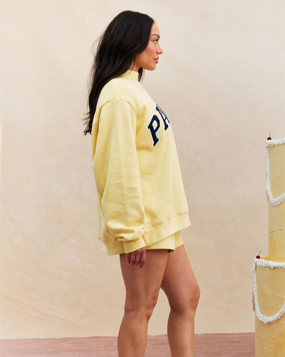 Classic Varsity Mockneck Sweater – Sunshine Yellow