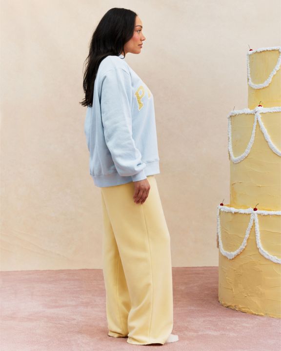 Classic Varsity Mockneck Sweater – Ocean Blue