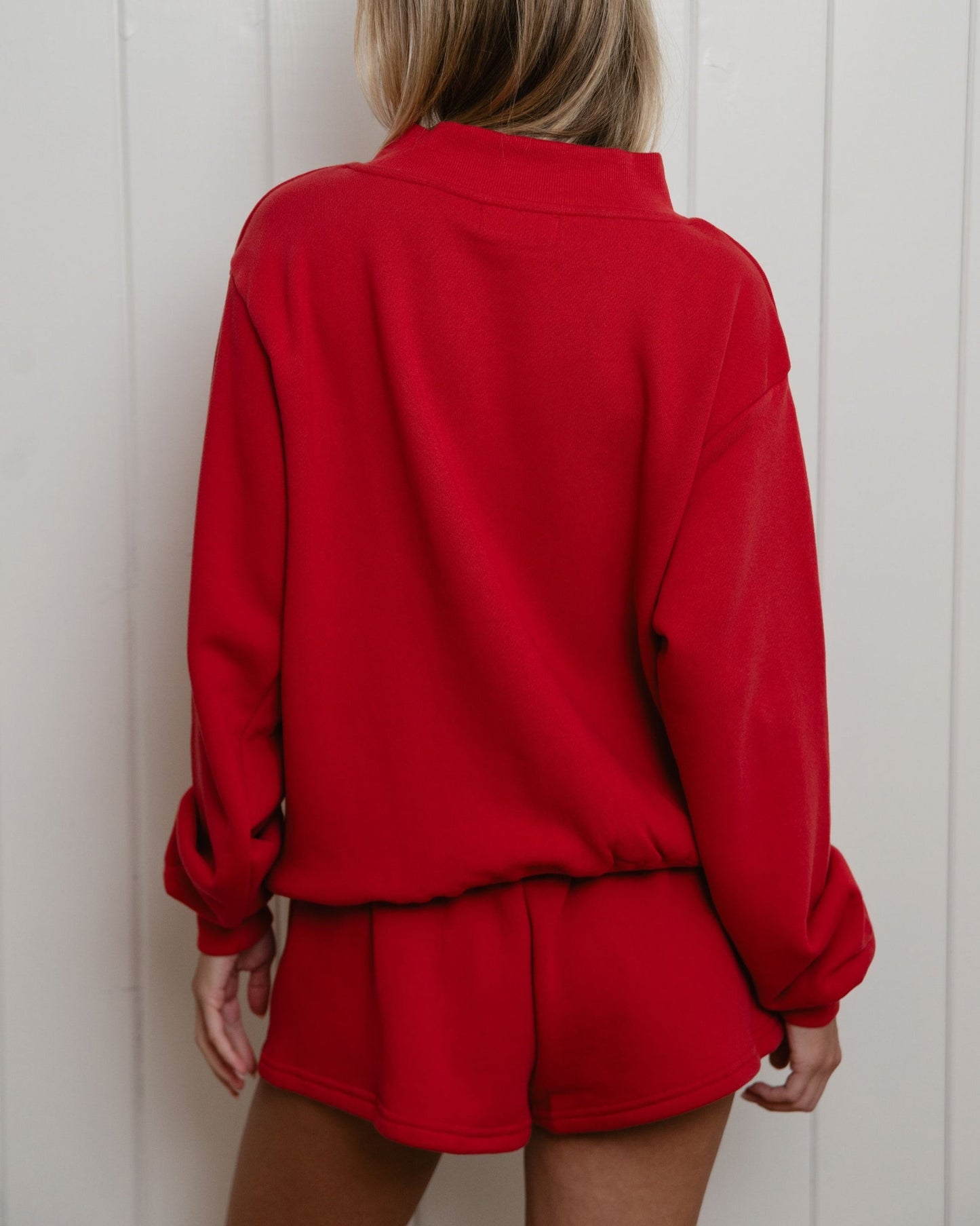 Low Tide Varsity Mockneck Sweater – Red