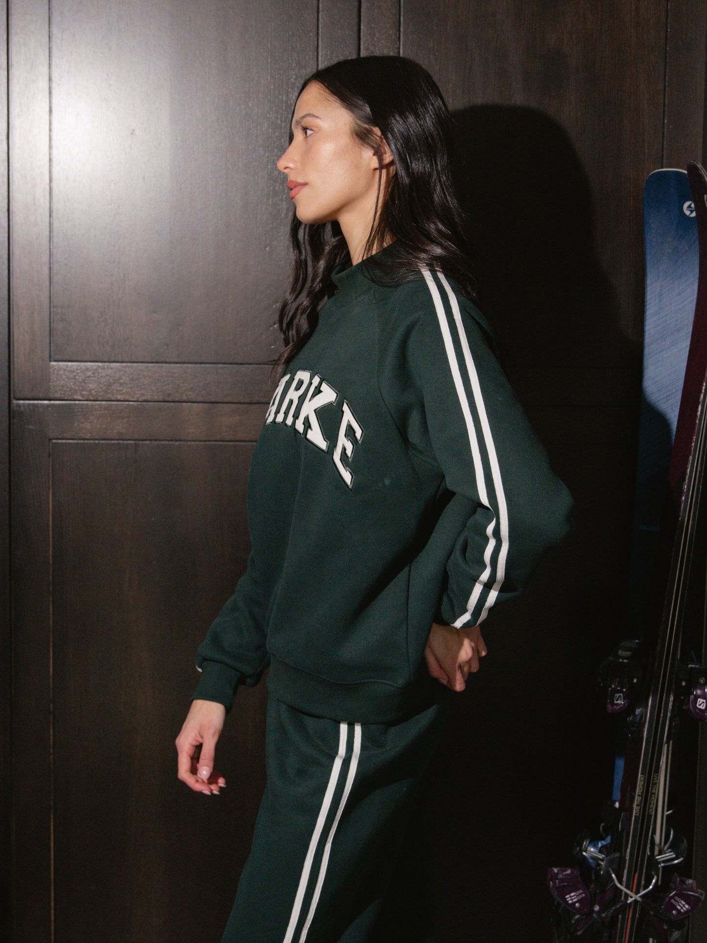 Sport Stripe Mockneck Sweater – Shadow Green