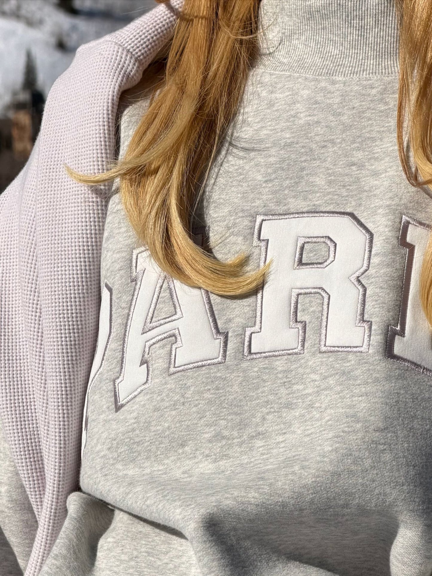 Metallic Varsity Mockneck Sweater – Silver