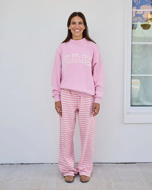 Pink Striped Mockneck